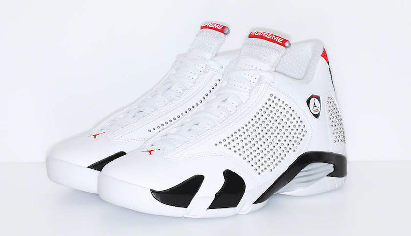 Supreme Air Jordan 14 White University Red BV7630-106 Release Date Price