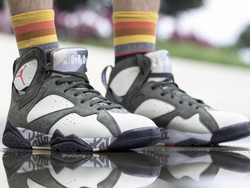 Patta Air Jordan 7 Icicle Sequoia River Rock Ligth Crimson AT3375-100 On-Footåè¡æ¥æ