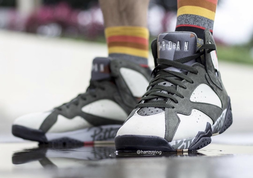 Patta Air Jordan 7 Icicle Sequoia River Rock Ligth Crimson AT3375-100å叿¥æOn-Feet