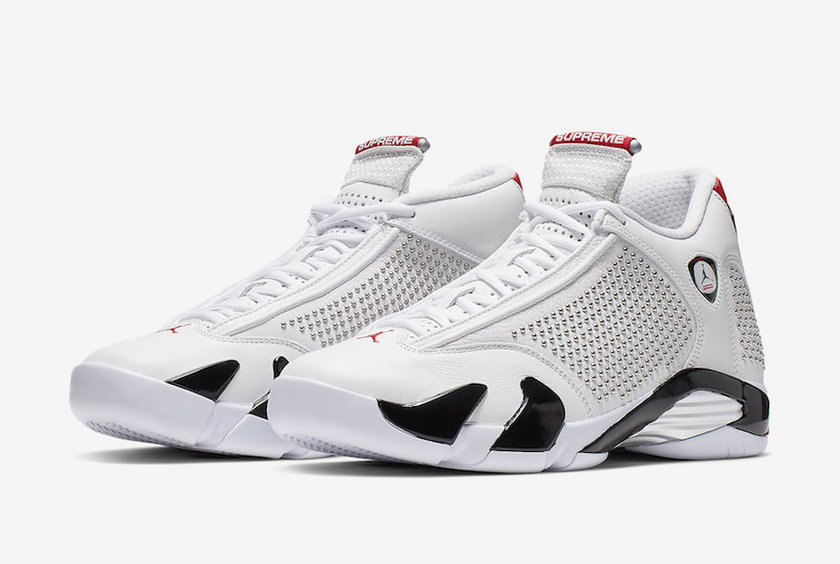 Supreme Air Jordan 14 White University Red BV7630-106å叿¥æä»·æ ¼