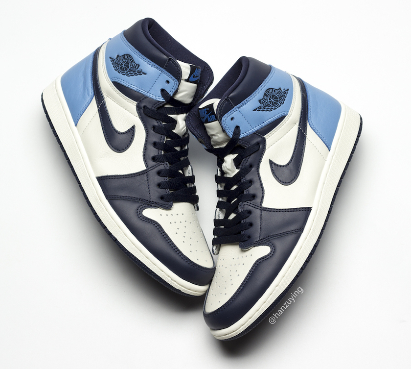 Air Jordan 1 Sail Obsidian University Blue 555088-140åå:registered:æ¥æ