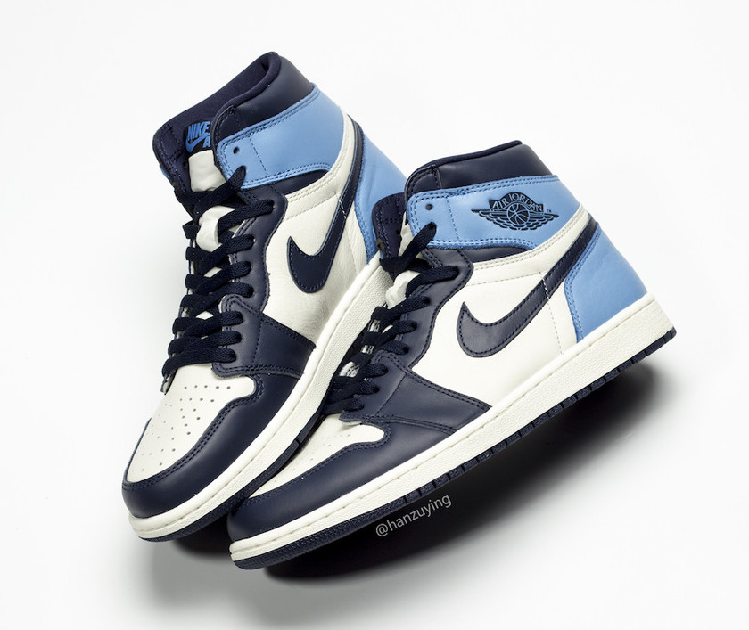 Air Jordan 1 Sail Obsidian University Blue 555088-140åå:registered:æ¥æ