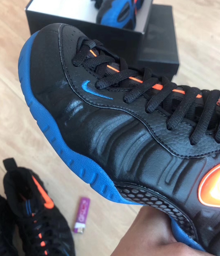 Nike Air Foamposite Pro Knicks Black Battle Blue Total Orange 624041-010 2019 Release Date