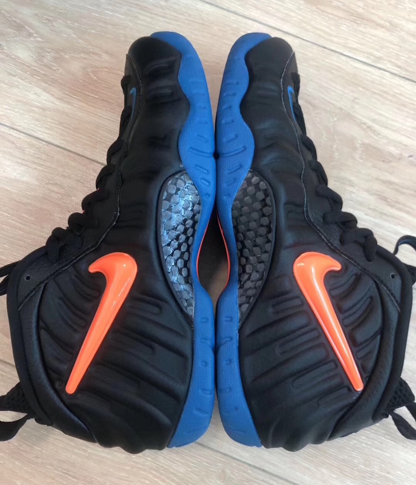 Nike Air Foamposite Pro Knicks Black Battle Blue Total Orange 624041-010 2019 Release Date