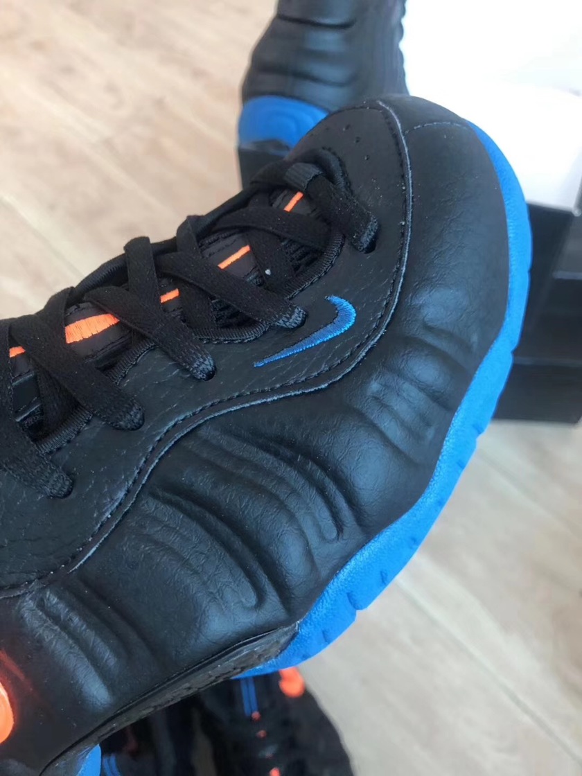 Nike Air Foamposite Pro Knicks Black Battle Blue Total Orange 624041-010 2019 Release Date