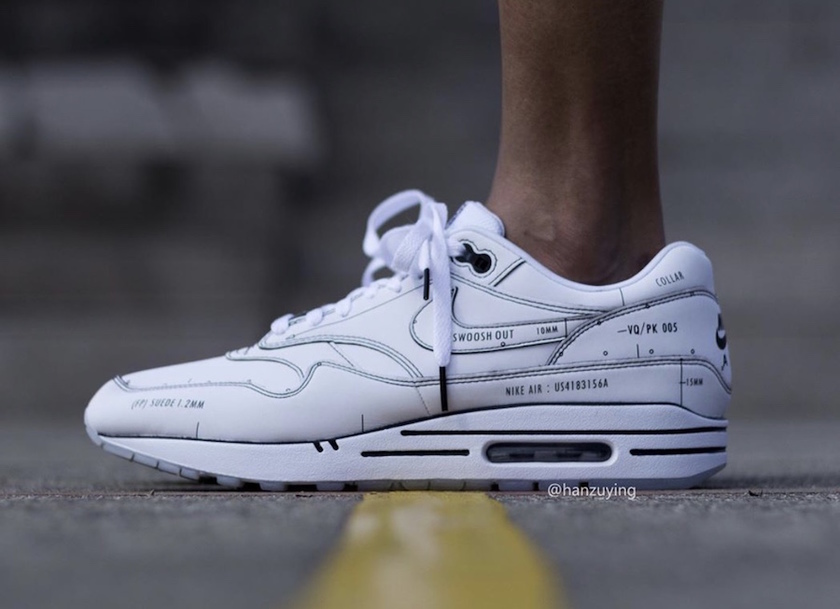 Nike Air Max 1 Tinker Schematic CJ4286-100 On-Footå叿¥æ