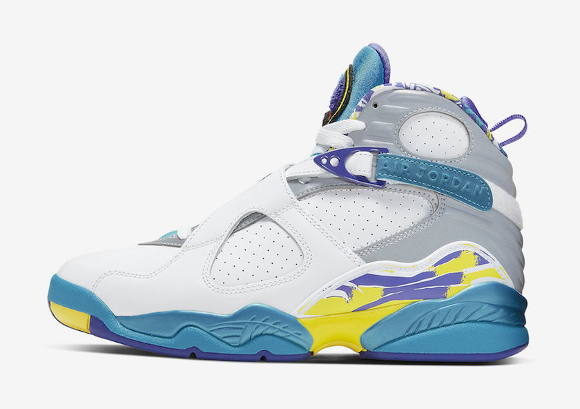 Air Jordan 8 White Aqua CI1236-100 2019åå¸æ¥æä»·æ ¼