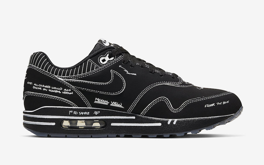 Nike Air Max 1 Tinker Black Schematic Sketch To Shelf CJ4286-001å叿¥æ
