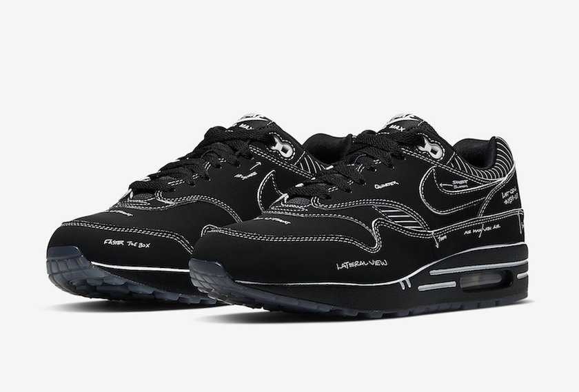 Nike Air Max 1 Tinker Black Schematic Sketch To Shelf CJ4286-001å叿¥æ