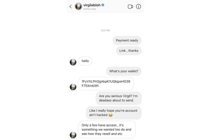 Virgil Abloh æ¬äºº Instagram 帳èéé§å:registered:¢å
¥ä¾µ