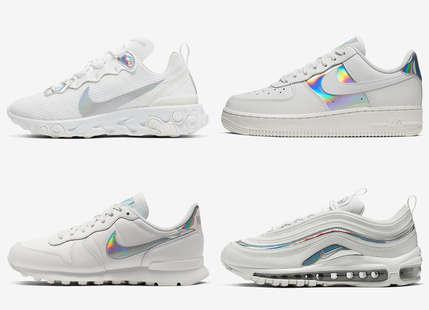 Nike White Iridescent Pack Air Max 97 Air Force 1 React Element 55 Internationaliståè¡æ¥æ