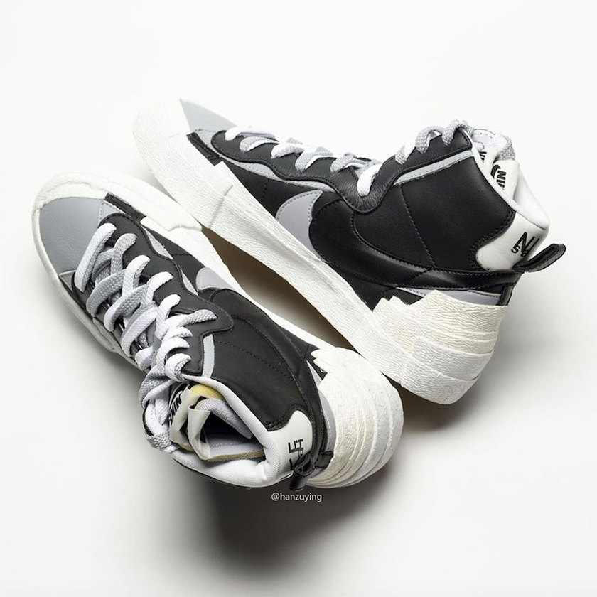 Sacai Nike Blazer Mid Black Grey White BV0062-002åå¸æ¥æ