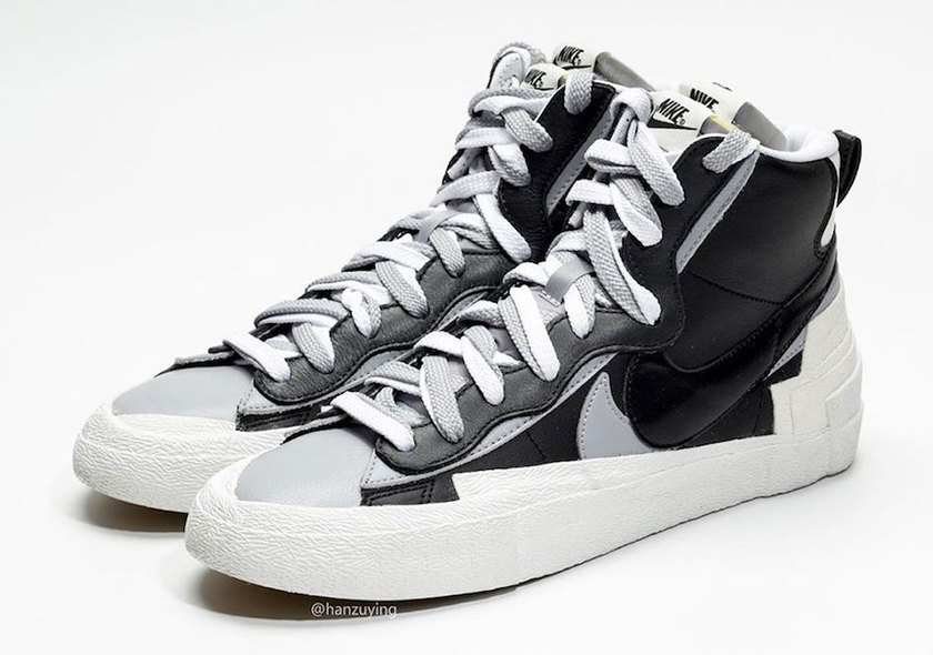 Sacai Nike Blazer Mid Black Grey White BV0062-002åå¸æ¥æ