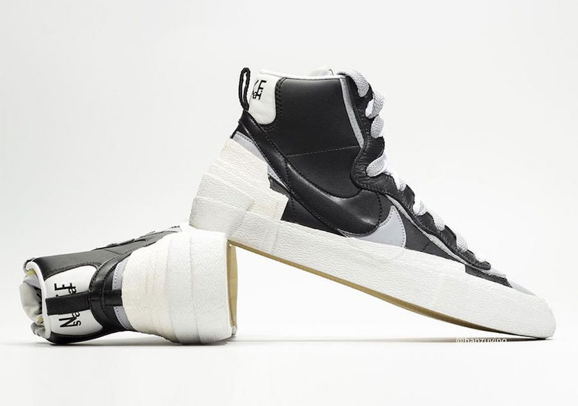 Sacai Nike Blazer Mid Black Grey White BV0062-002åå¸æ¥æ
