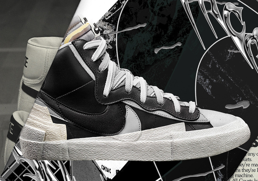 Sacai Nike Blazer Mid Black Whiteåå¸æ¥æ