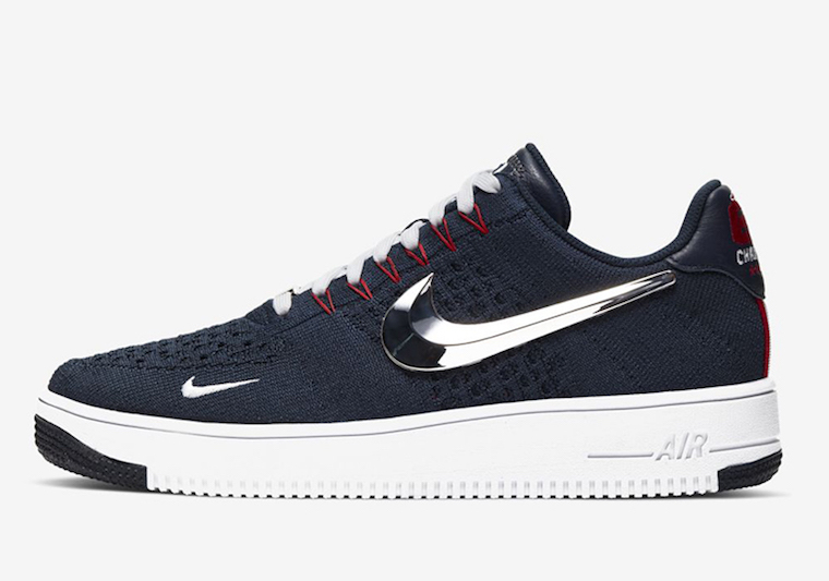 Nike Air Force 1 Flyknit New England Patriotså叿¥æ