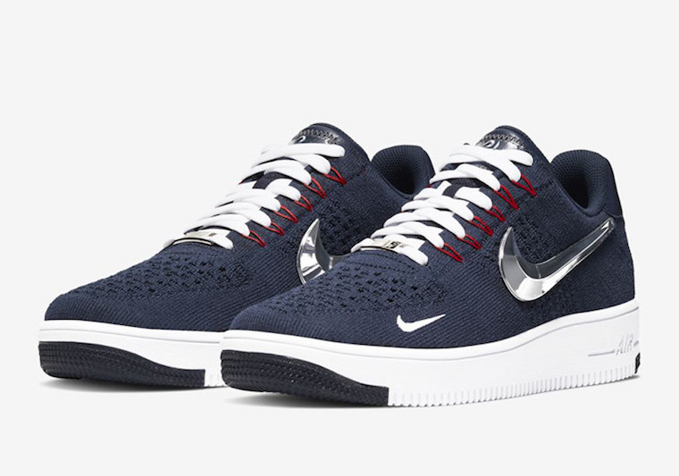 Nike Air Force 1 Flyknit New England Patriotså叿¥æ