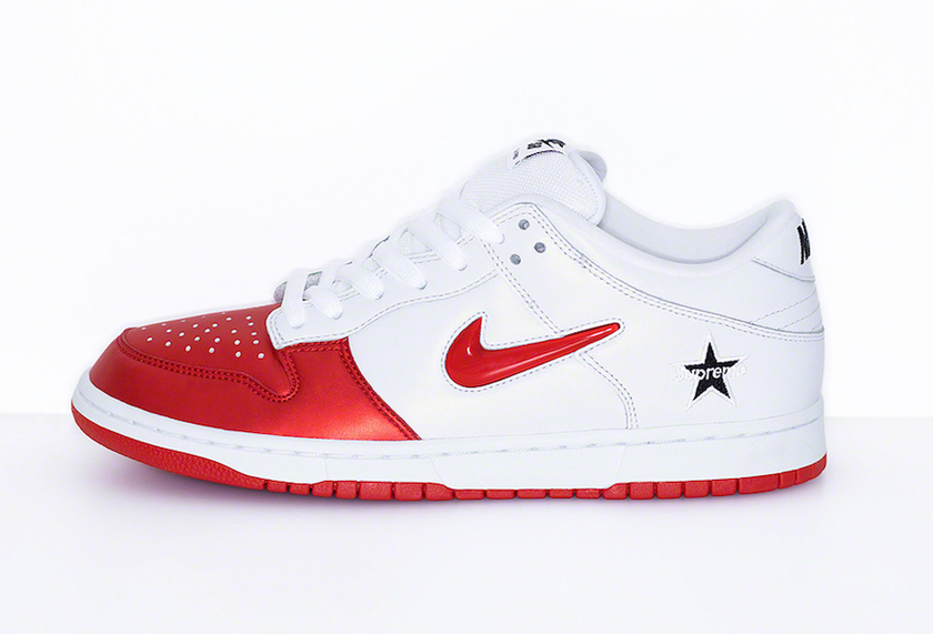 Supreme Nike SB Dunk Low Red Whiteåè¡æ¥æ