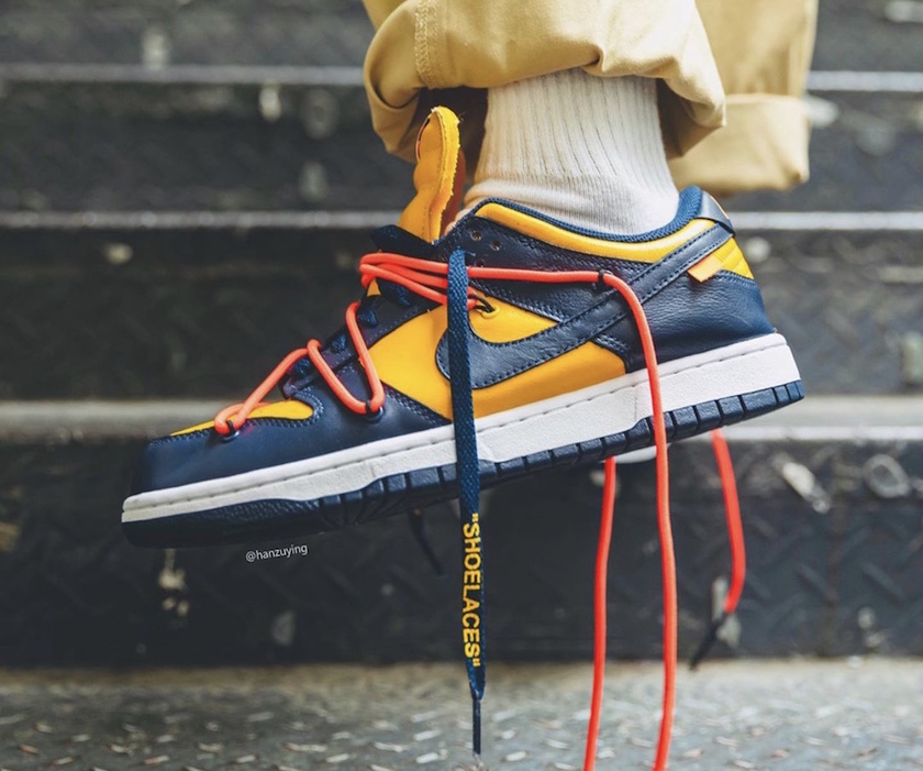 Off-White Nike Dunk Low大å¦éæµ·åCT0856-700å叿¥æOn-Feet