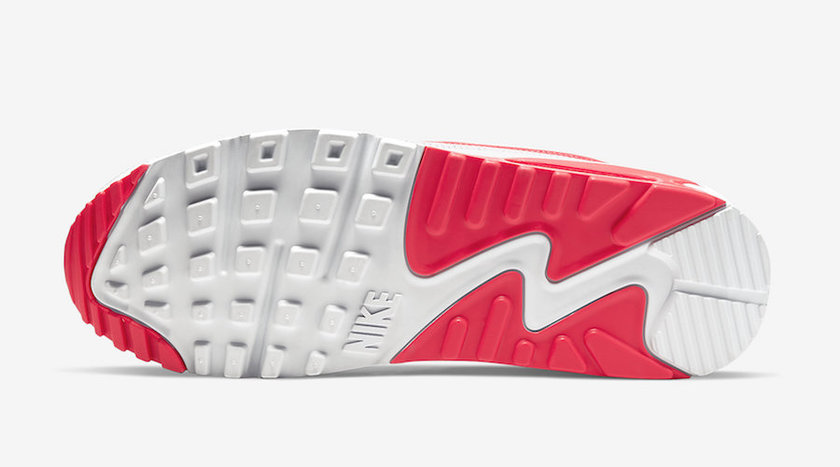 不败的Nike Air Max 90白色太阳能红色CJ7197-103发布日期价格