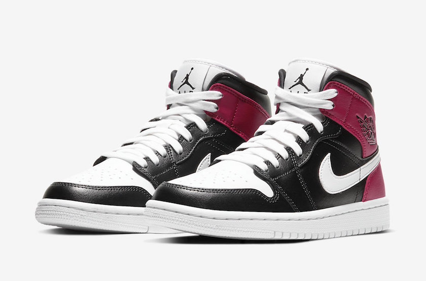 Air Jordan 1 Mid WMNS Black White Noble Red BQ6472-016åå:registered:æ¥æ