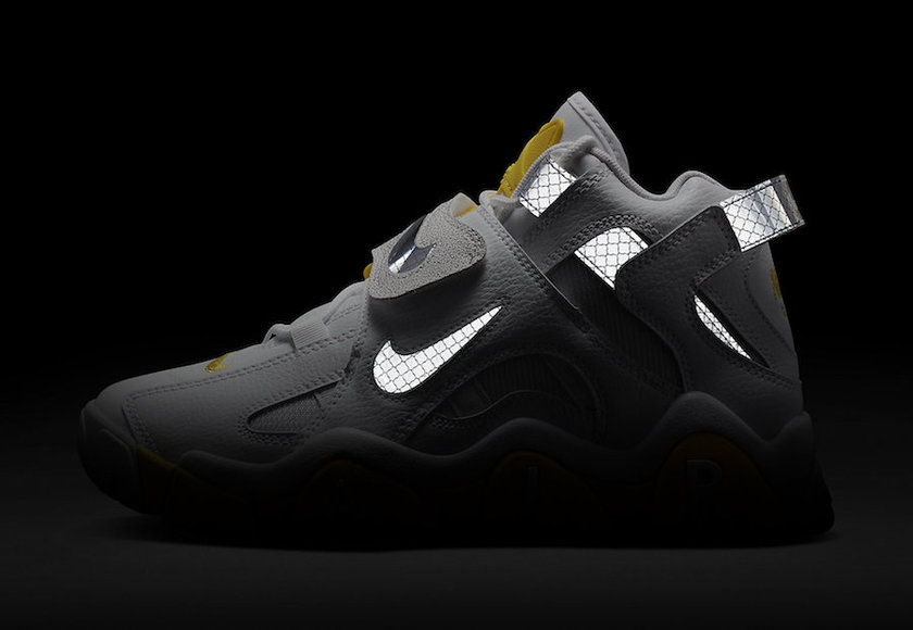 Nike Air Barrage Mid White Yellow Reflective CJ9574-100åå:registered:æ¥æ