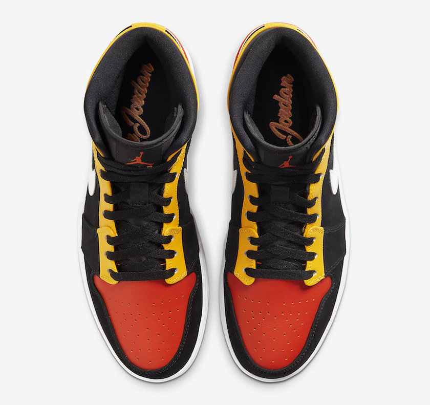 Air Jordan 1 Mid SE Black Amarillo Team Orange 852542-087åå:registered:æ¥æ