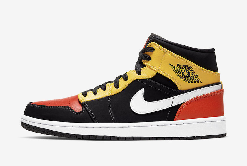 Air Jordan 1 Mid SE Black Amarillo Team Orange 852542-087åå:registered:æ¥æ