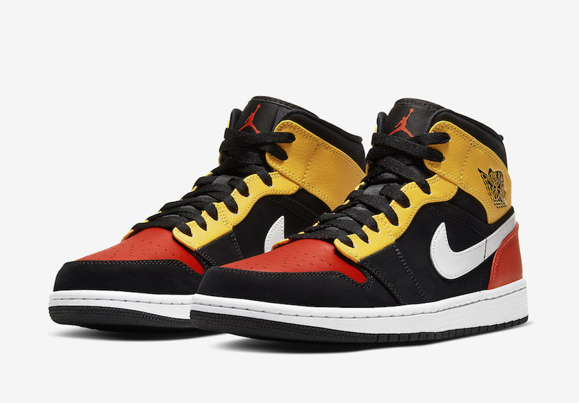 Air Jordan 1 Mid SE Black Amarillo Team Orange 852542-087åå:registered:æ¥æ