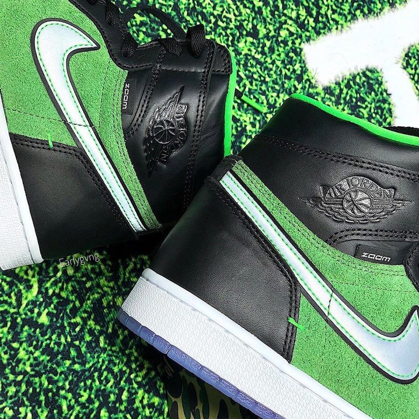 Air Jordan 1 Zoom Black Rage Green CK6637-002åå:registered:æ¥æ