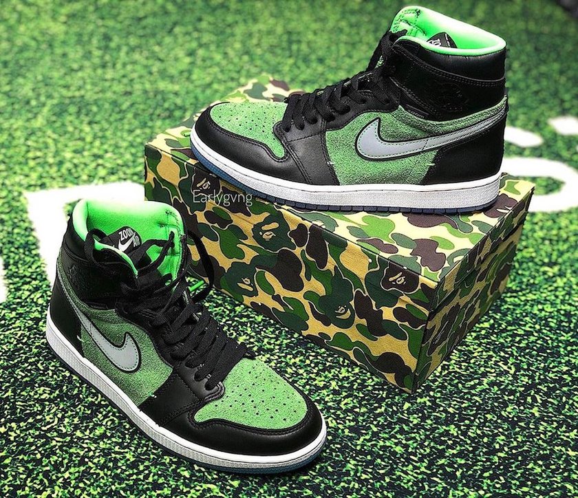 Air Jordan 1 Zoom Black Rage Green CK6637-002åå:registered:æ¥æ