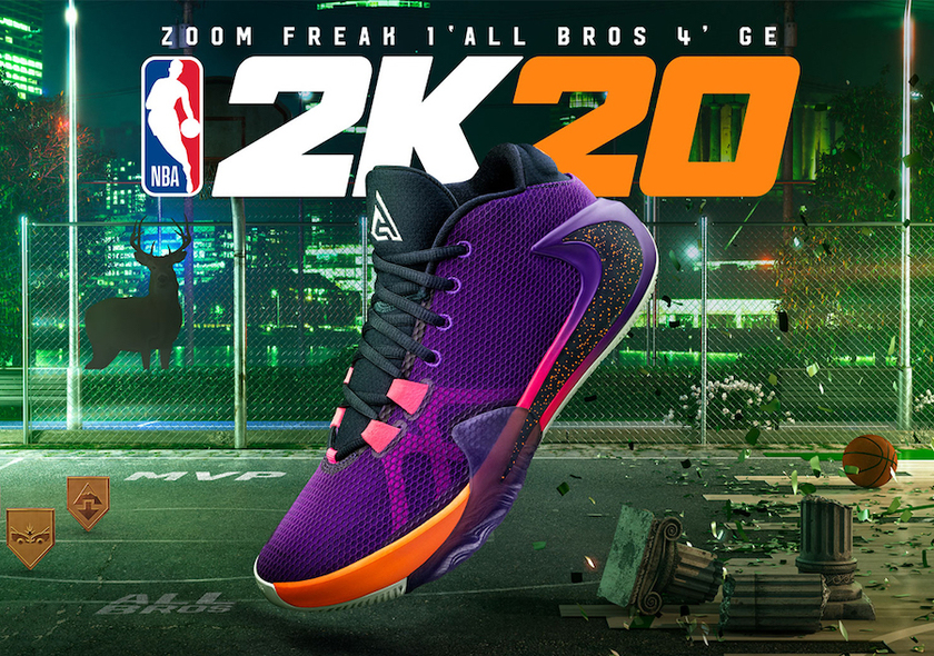 NBA 2K20 Nike Zoom Freak 1 All Bros 4åå:registered:æ¥æ