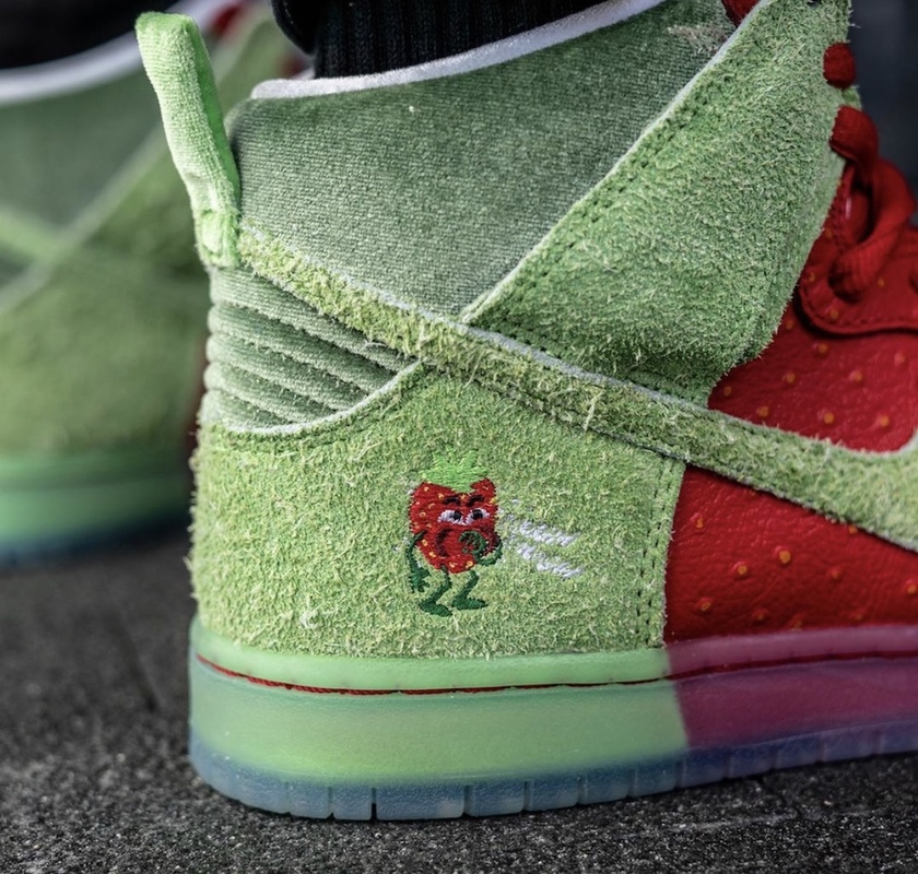 Nike SB Dunk High Strawberry Cough CW7093-600 Release Date On-Feet