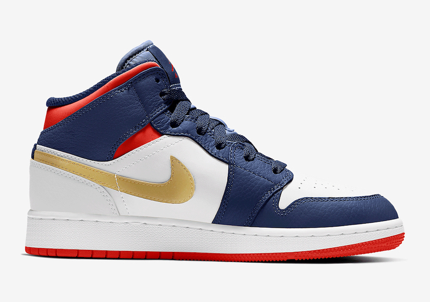 Air Jordan 1 Mid GS Olympic USA BQ6931-104åå:registered:æ¥æ
