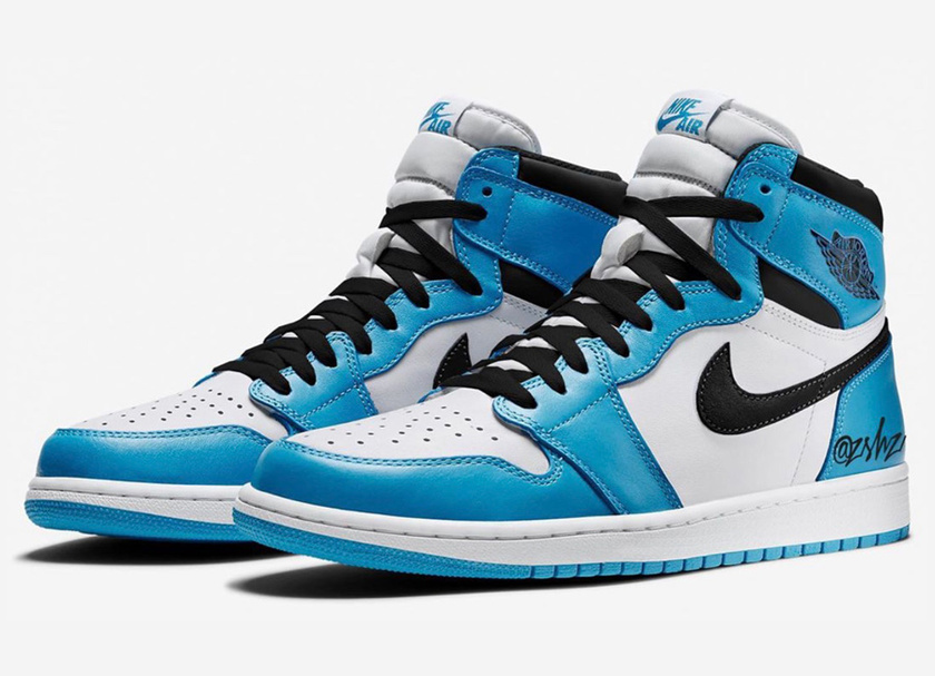 Air Jordan 1 White University Blue Black 555088-134åå:registered:æ¥æ