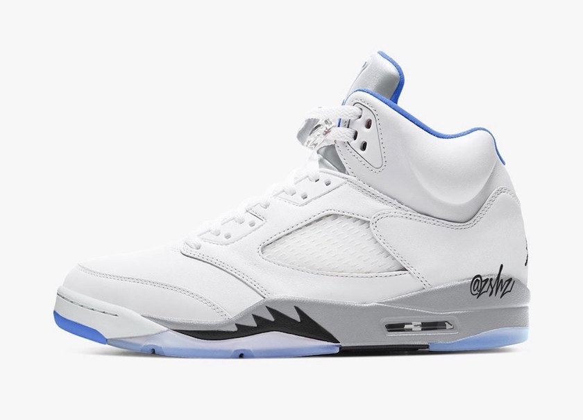 Air Jordan 5 White Stealthé»è²Hyper Royal DD0587-140åå:registered:æ¥æ