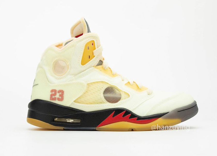 Off-White Air Jordan 5 Sail Fire Red DH8565-100 Release Date Pricing