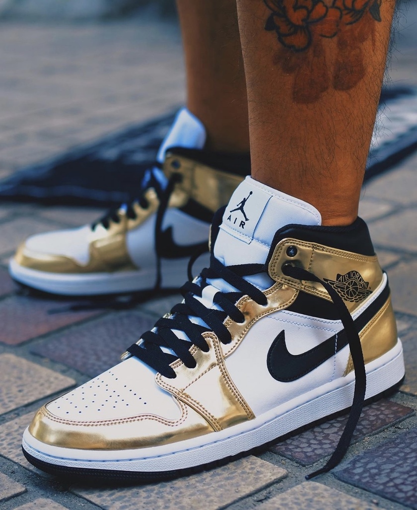 Air Jordan 1 Mid White Metallic Gold DC1419-700 Release Date