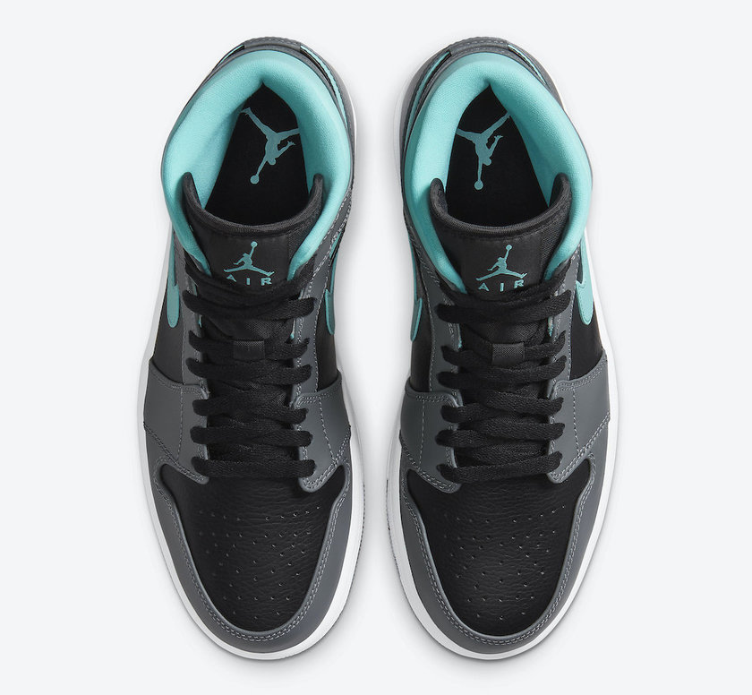 Air Jordan 1 Mid Black Grey Aqua Blue 554724-063åå:registered:æ¥æ