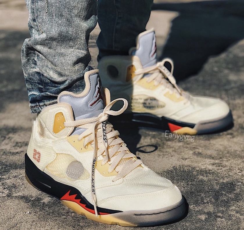 ç°ç½è²Air Jordan 5 Sail Fire Red DH8565-100åå:registered:æ¥æ