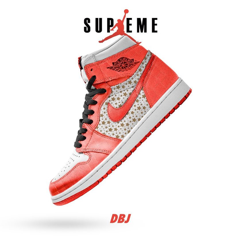 Supreme,Air Jordan 1,AJ1  Supreme 终于要跟 AJ1 联名了！这样的设计肯定能火！