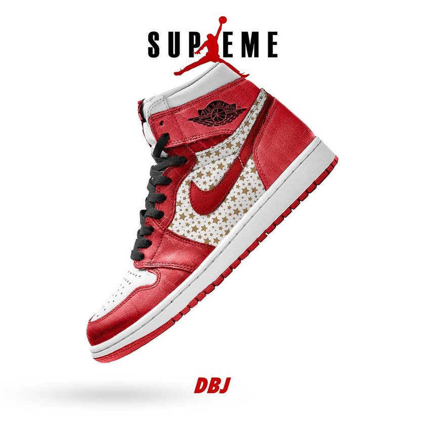Supreme,Air Jordan 1,AJ1  Supreme 终于要跟 AJ1 联名了！这样的设计肯定能火！