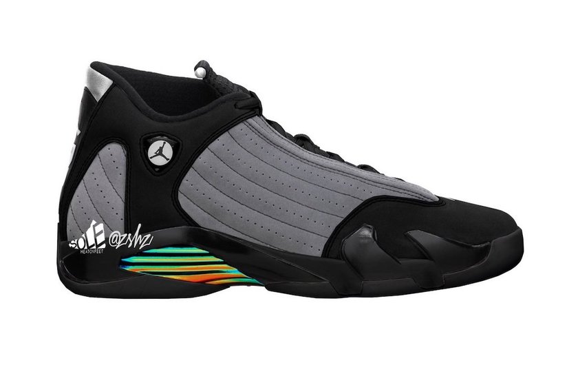 Air Jordan 14 Black Particle Greyå¤è²ç½è²487471-001åå:registered:æ¥æ