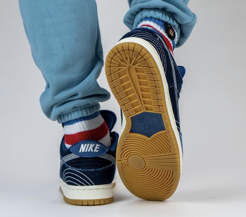 Nike SB Dunk Low Sashiko Denim Gum CV0316-400 2020 Release Date On-Feet