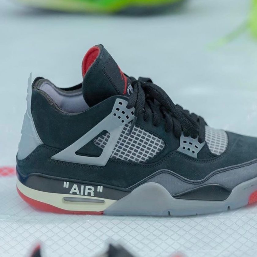 OFF-WHITE,Air Jordan 4,Bred,  未市售 OW x AJ4 上脚滑板第一人！预示即将发售？！