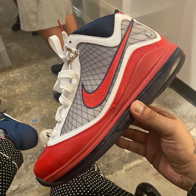 Nike LeBron 7 White Rush Blue University Red DJ5158-100åå:registered:æ¥æ