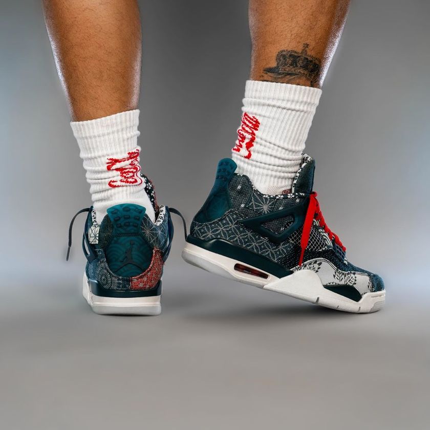 aj4 sashiko on feet
