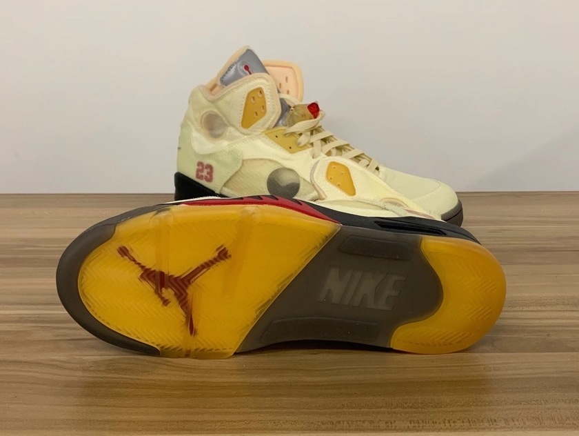 Off-White Air Jordan 5 Sail Fire Red Release Date DH8565-100