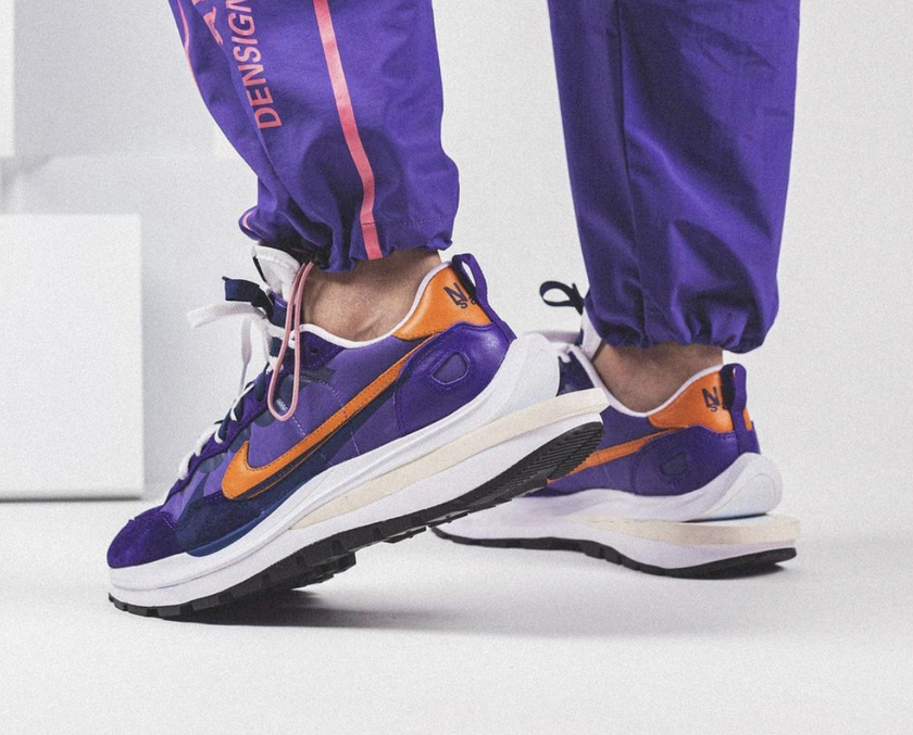 Sacai Nike VaporWaffle Dark Iris Campfire Orangeå叿¥æOn-Feet-2