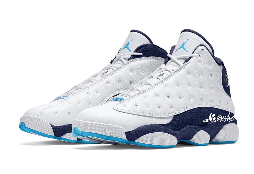 Air Jordan 13 White Obsidian Dark Powder Blue 414571-144åå:registered:æ¥æ